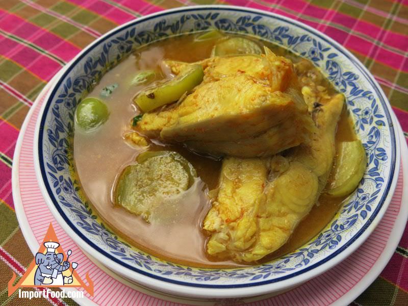 ThaiSourFishSoup,KaengSomPhakBungPhrikSod卡布普拉